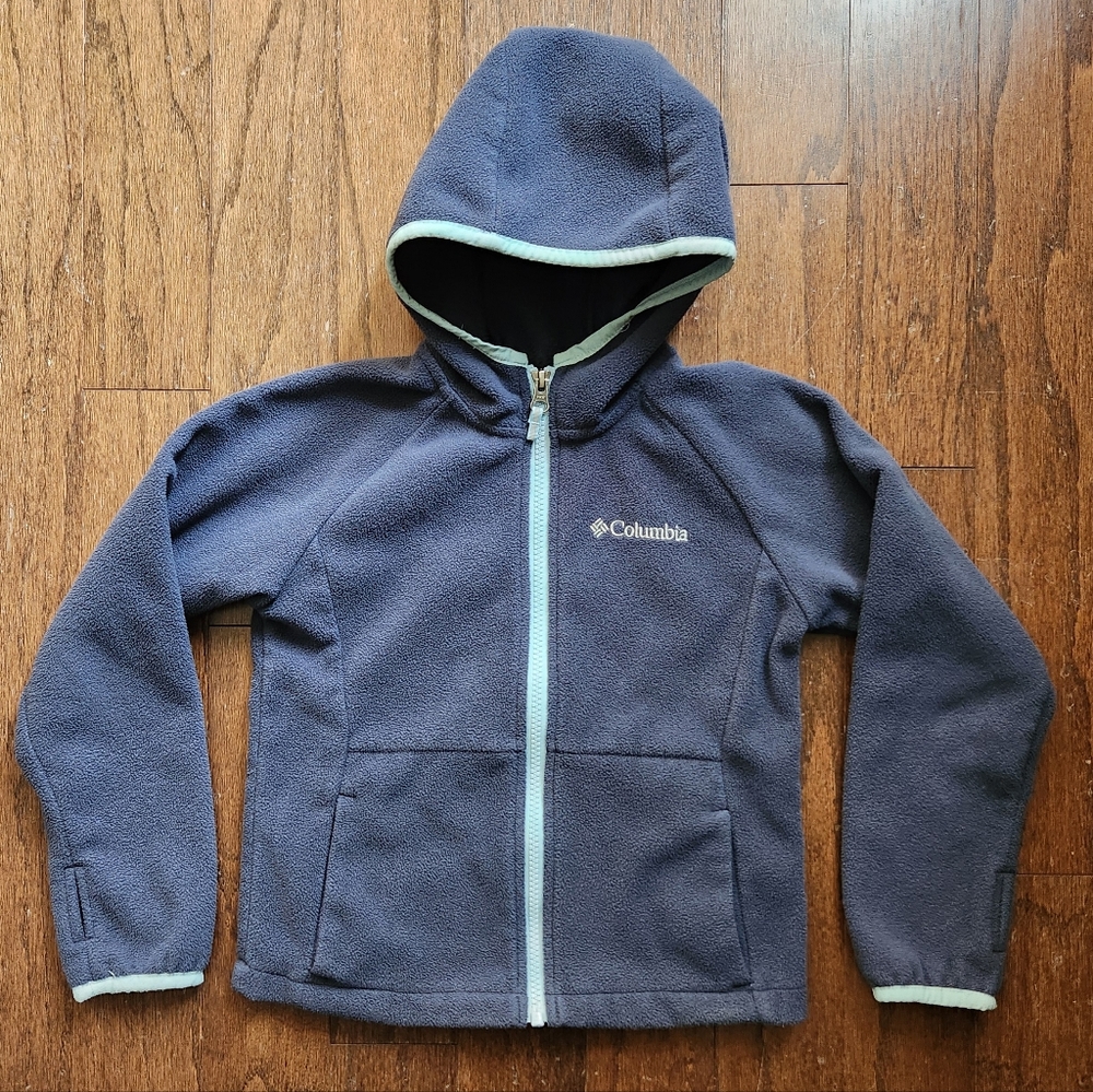 Columbia Kids' Navy Fast Trek II Full-Zip Fleece Hoodie Jacket Size XS